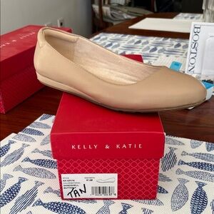 Kelly & Katie Shell Tan Slip-On Ballet Flat